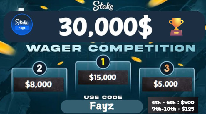 🏆 Wager race 30,000$ December🏆 🎅

🥇 $15,000
🥈 $8,000
🥉 $5,000
4th-6th : $500
7th-10th : $125

Leaderboard : T.me/FayzPrivate

50$ in RT random