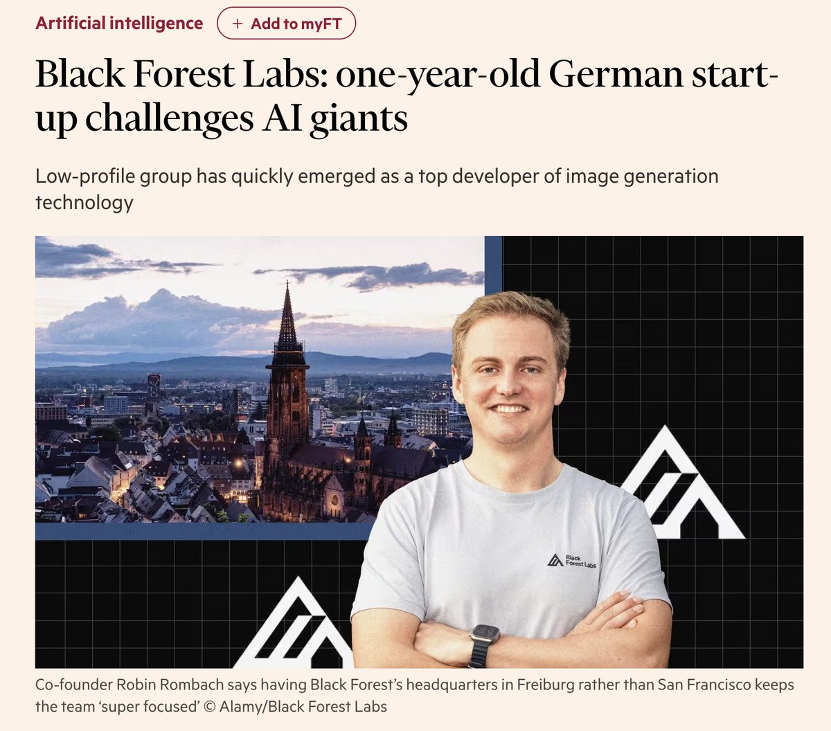 🇪🇺 Can Europe build frontier AI research labs?

<a href="/bfl_ml/">Black Forest Labs</a> just raised 300m USD on a 3.25 billion USD valuation, and all of this not from San Francisco, but from Freiburg.

Why? Focus &amp; Talent!

They still have a strong presence in the US, but they keep their HQ here and see