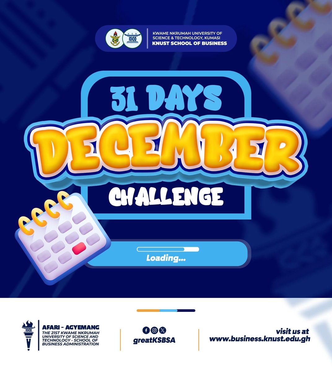 GreatKsbsa's tweet image. This December is about to be legendary! The KSB 31-Day Challenge is here. 

Get ready for fun, growth, and engagement.

Get innnnnnnn🫵🏽