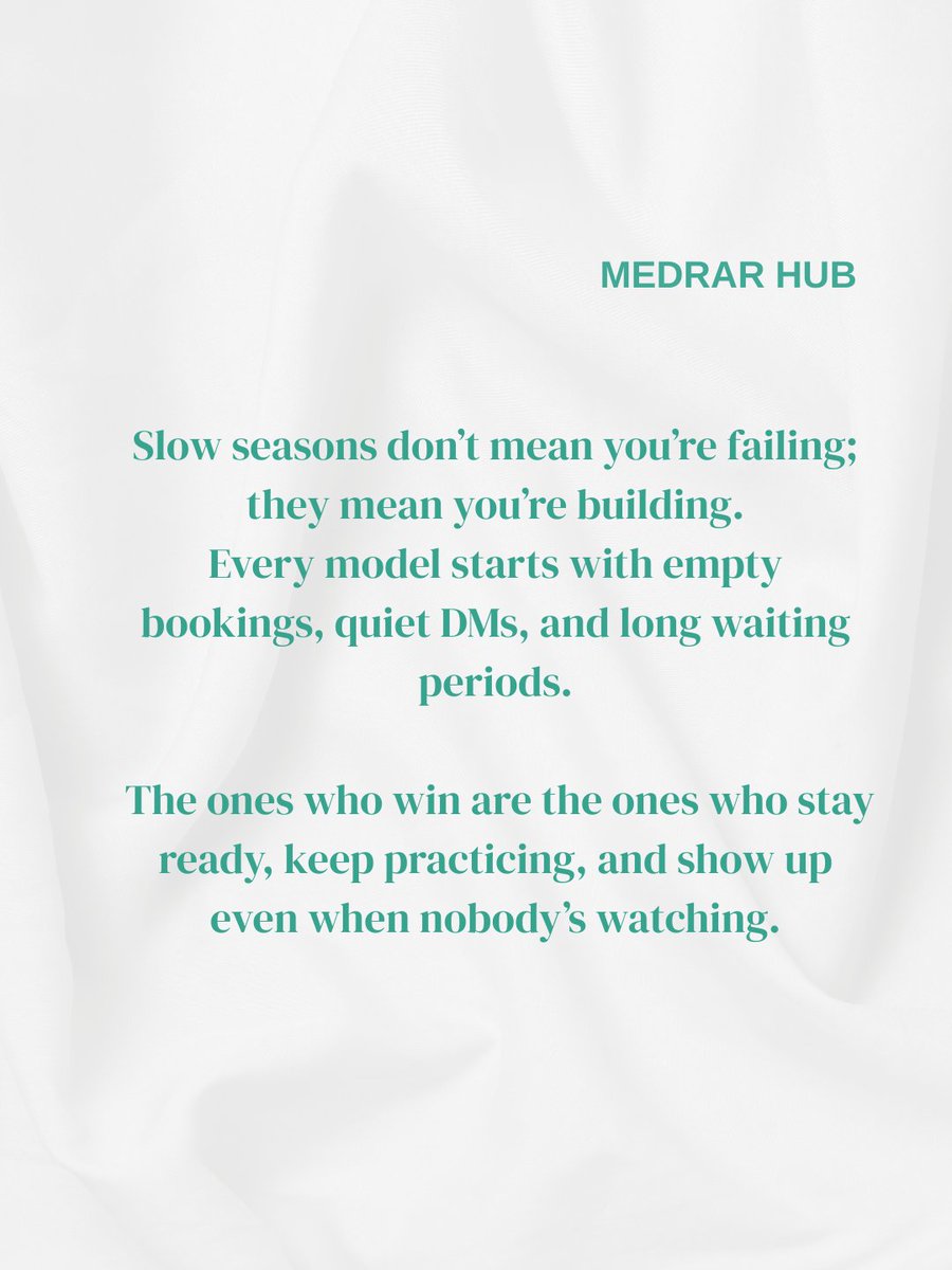 Medrarhub's tweet image. Slow seasons don’t mean you’re losing.
Every model started with zero bookings; the ones who kept showing up are the ones who made it. ✨

Stay ready. Your moment is loading.

#models #mondaymotivation #medrarhub #thrivetribe #thefashionhub