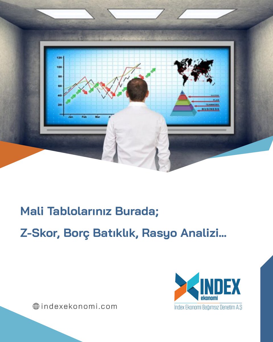📊 Mali tablolar artık sadece geçmişi değil, geleceği de anlatıyor.
Index Ekonomi olarak Z-Skor, Borç Batıklık ve Rasyo Analizi yöntemleriyle işletmenizin finansal sağlığını tüm yönleriyle değerlendiriyoruz. 💼 

🌐 indexekonomi.com
🔗 ifars.com.tr
