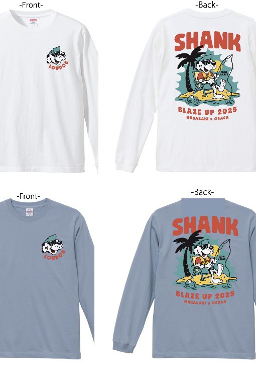loudogamemura's tweet photo. 今年のSHANKxLOUDOGコラボ2025はこちら🙌
今年も会場限定販売‼️
数量限定ですので是非お早めにゲットよろしく👌

ロンTメインで、少しだけスウェット、プルパーカ、Tシャツもあり♪
ステッカーシートも👍

では会場にてお会いしましょう❗️
2025/12/6,7
"BLAZE UP NAGASAKI 2025"
長崎出島メッセ長崎 https://t.co/B6NG6h1ahH