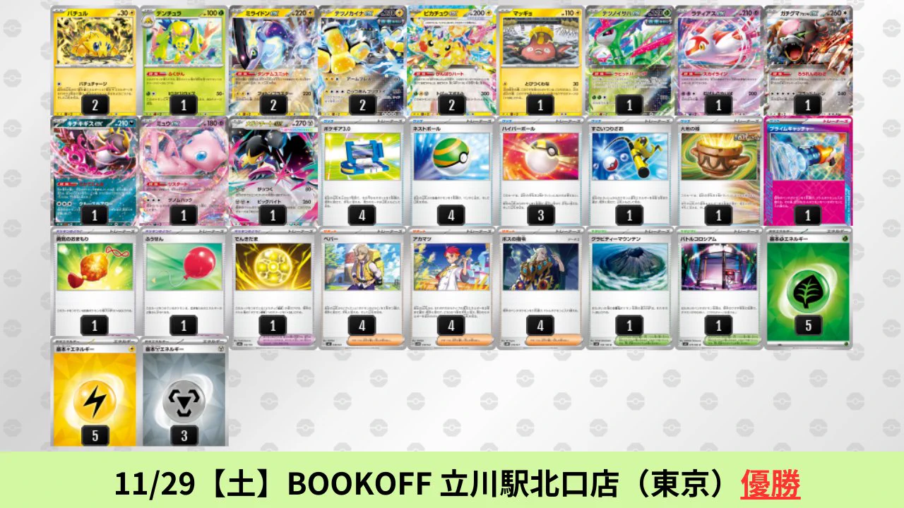 【4/19(日)シティリーグ優勝】バチュルバレットデッキ ポケカブック on X: 