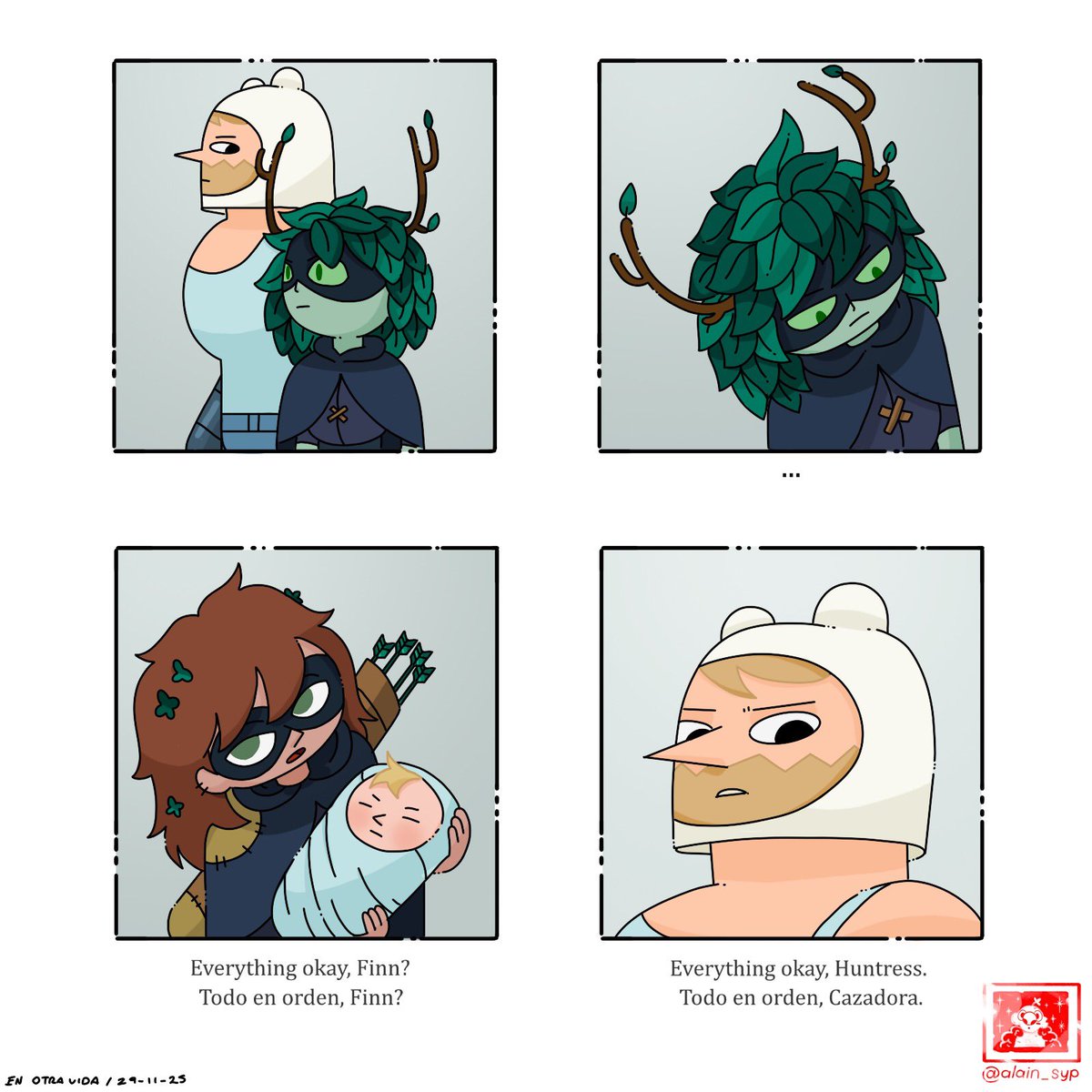 Me esperaba más de el encuentro de estos dos 🥲 será que la maga cazadora si fue su esposa en su mundo?

-

#adventuretime #horadeaventura #fionnaandcake #cartoonnetwork #alain_syp