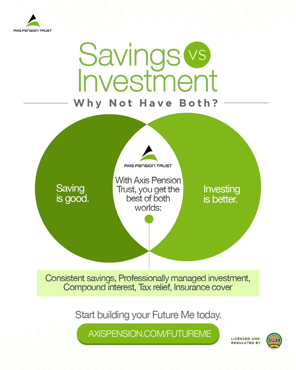 💭 Saving is good. 
💡 Investing is better.

Axis Pension Trust gives you both: 
✔️ You save regularly  
✔️ We grow your money  
✔️ You enjoy tax relief &amp; insurance

Start building your Future Me today.  axispension.com/futureme

#RetireInStyle #AxisPension #FutureMe
