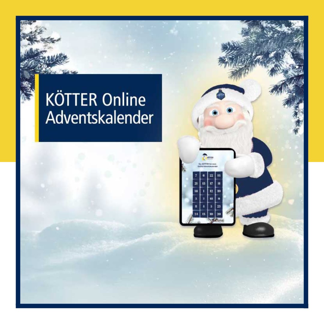 🎄 Heute geht´s los! Vom 01. bis zum 24. Dezember haben alle Mitarbeiterinnen und Mitarbeiter der KÖTTER Unternehmensgruppe die Chance auf tägliche Gewinne in unserem Online-Adventskalender!

Viel Glück und eine wunderbare Vorweihnachtszeit! ✨
👉 koetter.de/adventskalender