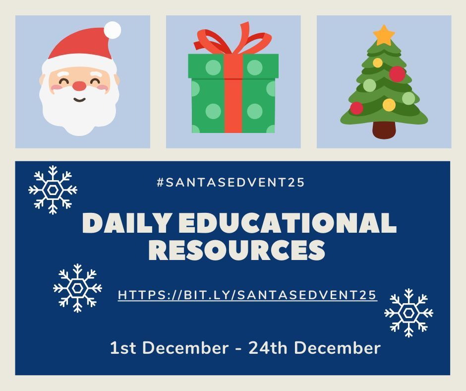 santanuvasant's tweet image. 📢 Santa&apos;s Ed Vent is back today with 24 NEW daily resources for the Education community to enjoy. Originally tweets, now an Advent Calendar😁 Bookmark: lnkd.in/eC4qcw6T and come back daily! #SantasEdVent25 #HigherEducation #Resources #EdDev #EdTech #AI #OpenAccess