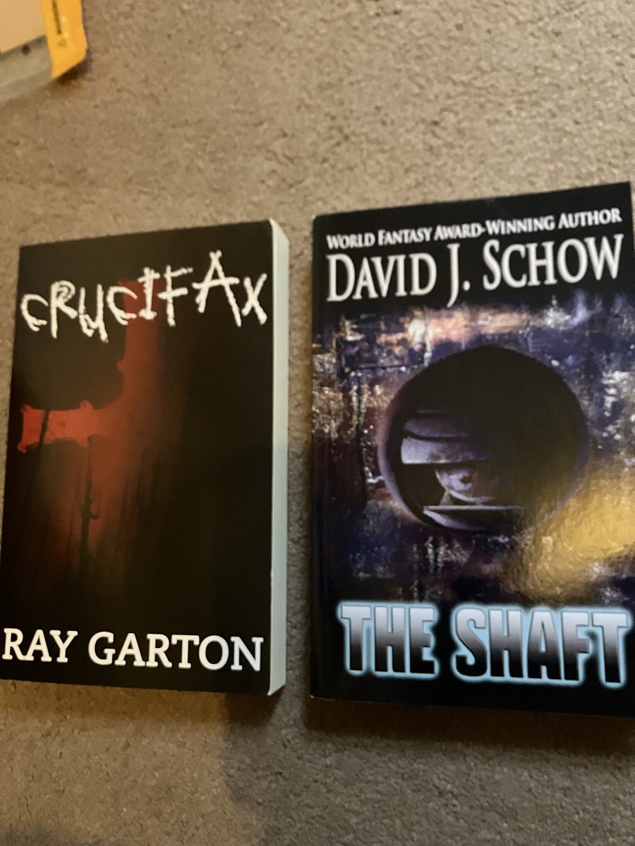 MattPayne1973's tweet image. Here’s a couple of books influential in the splatterpunk genre. #raygarton and a sinister Pied Piper in Crucifax, #davidschow #davidjschow and a monstrous denizen in the basement of a rundown apartment block in The Shaft