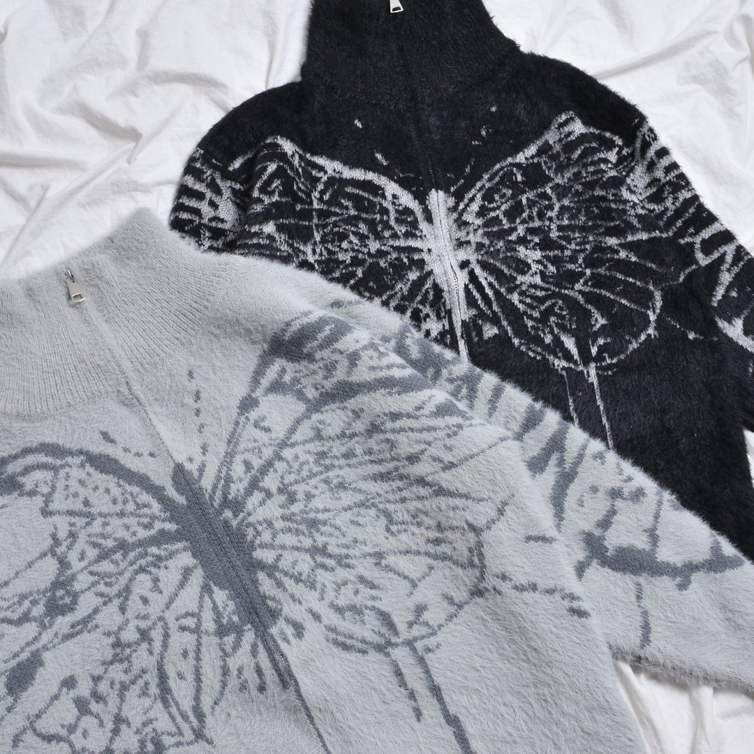 🦋𝐓𝐎𝐃𝐀𝐘'𝐒 𝐍𝐄𝐖🦋 Butterfly ハイネックニットZIPブルゾン