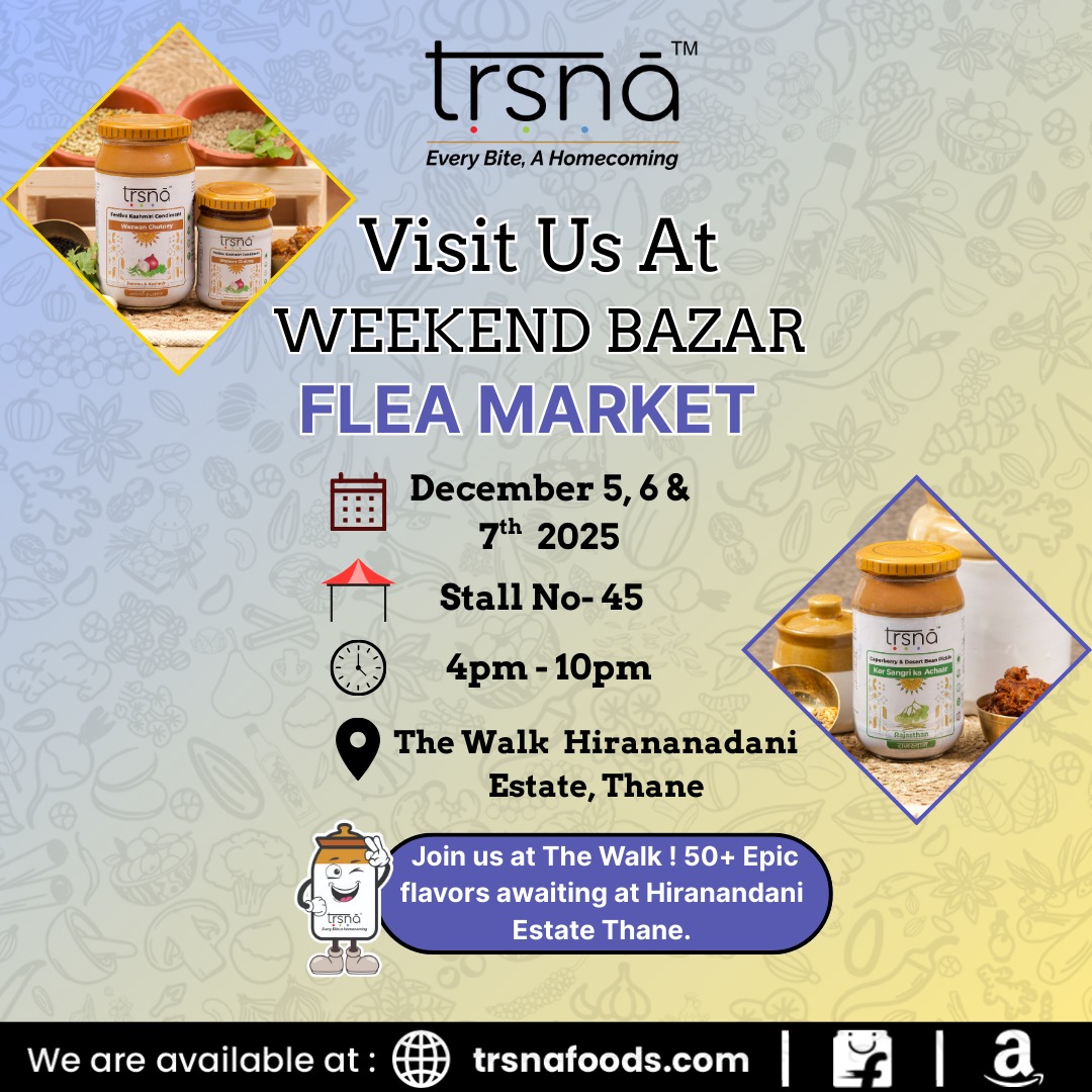TrsnaF's tweet photo. Mumbai, we’re LIVE at The Walk, Hiranandani Estate! 🔥
Dec 5–7 • 50+ flavours • Major vibes
#TrsnaFoods #WeekendBazaar2025 https://t.co/xPEm4XJj03