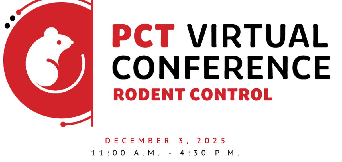 Microshareio's tweet image. Watch Microshare Advisor Dr. Bobby Corrigan and #EverSmart Brand Ambassador Bill Hoffman as @PCTOnline presents a virtual conference on #rodentcontrol.  Dec 3 11ET-430ET.
11:00 a.m. - 4:30 p.m 
zurl.co/a2ekf