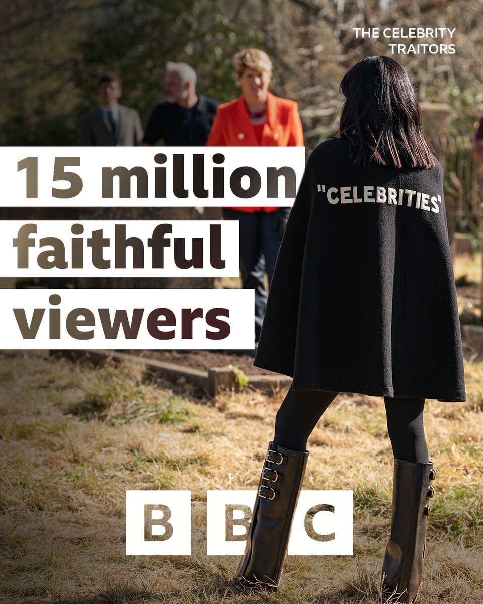 The Celebrity Traitors Final attracts an incredible 15 million viewers to the BBC

More ➡️ bbc.co.uk/mediacentre/20…