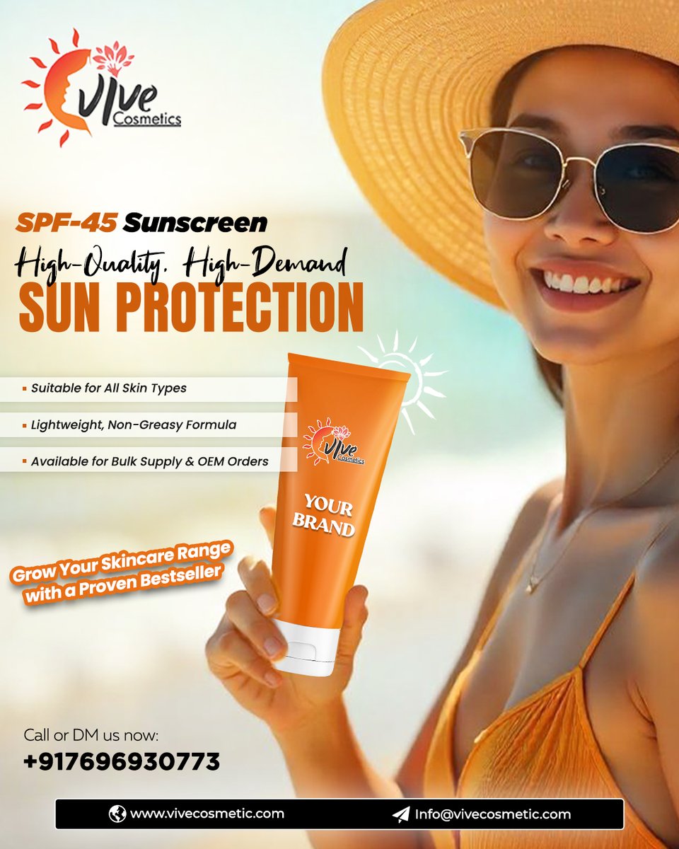 vivecosmetic's tweet image. “Sun’s out, SPF’s ON! Keep your glow — not the burn — all summer long 
+91 76969 30773
Info@vivecosmetic.com
#sunscreen #spf #sunprotection #skincare #suncare #skincareroutine #glowingskin #healthyskin #beauty #summerready #wearsunscreen #sunscreenalways #sunblock #spf45