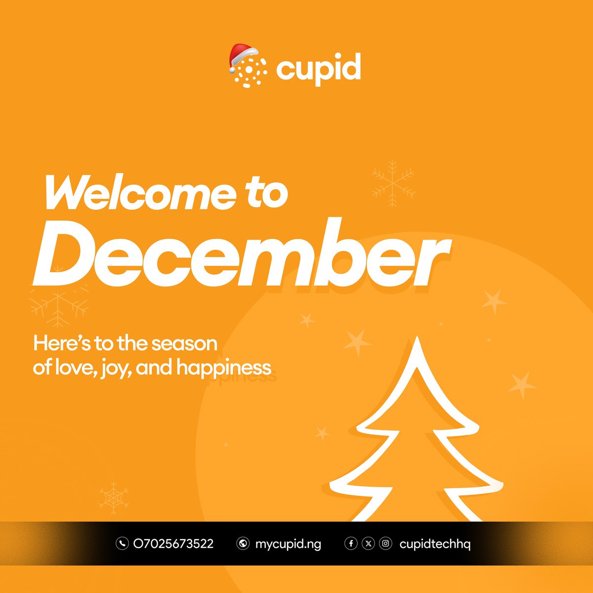 CupidTechhq's tweet photo. Cheers to the final chapter of 2025!
Thank you for riding with us from the start. 

Here’s to a beautiful season of love, joy, and happiness 

Happy New Month from all of us at Cupid! 🎉 https://t.co/o6FSDYB9if