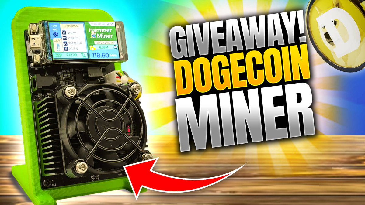 HobbyistMiner's tweet image. 🚨DogecoinMiner Giveaway Alert!🚨  

I am Excited to be Partnering with @Heliumdeploy  to Giveaway the Brand New Hammer Miner Mini Home Scrypt Miner to one🍀Lucky Winner!  

⛏105 Mh/s @ 25 Watts (Supports Overclocking) 
⛏Built for Home Mining 
⛏Can Solo and Pool Mine 
⛏Can…