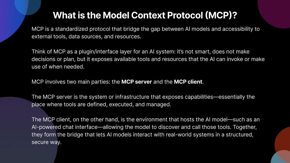 EssienJasper's tweet image. AI models are powerful on their own — but what if you could extend them with the ability to take real-world actions tailored to your needs?

That’s where MCP comes in. It serves as a bridge between AI and external tools.

#MCP #AI