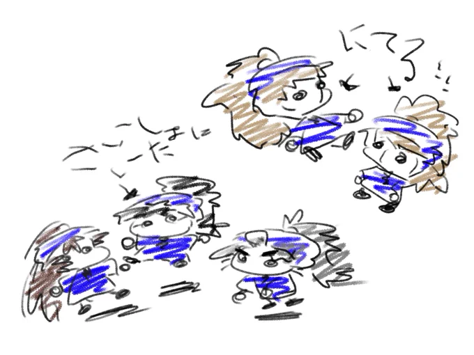 これは、年齢操作で描いてる(5)が描いたことにしてる手乗りちゃんたち あまりにも気に入ってしまったのでこっちでも載せる