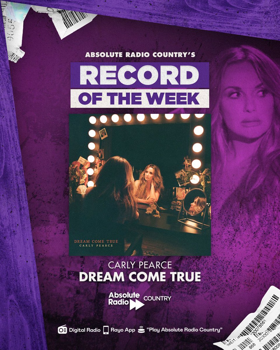 ARCountry's tweet image. Introducing Absolute Radio Country's brand-new Record of The Week: @CarlyPearce - "Dream Come True". 🙌

We can't wait to see Carly headline @HighwaysFest next year here in the UK. 🇬🇧