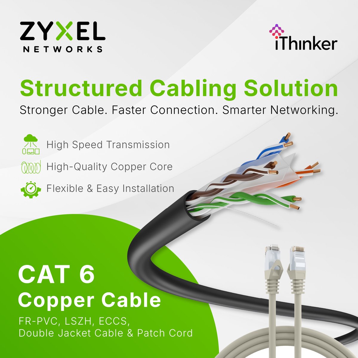 IndiaZyxel's tweet image. Stronger cable means faster, more reliable connections.
Choose Zyxel CAT 6 copper cables for high‑speed transmission and smarter structured cabling across your network.

Know more about Cables: tinyurl.com/yzw8ryfw
#Zyxel #StructuredCabling #Cat6 #Cat6Cable #coppercable #LAN