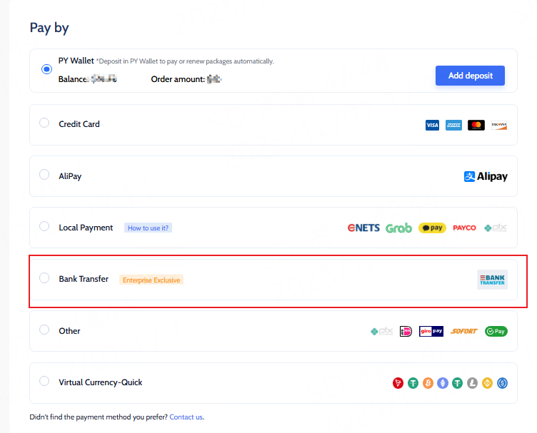pyproxy_com's tweet photo. 🔥Making payments is now easier for business users!🔥​

New payment method: Corporate bank transfer​

Try it now!

#pyproxy #socks5 #https https://t.co/MqnEJ8yzYM