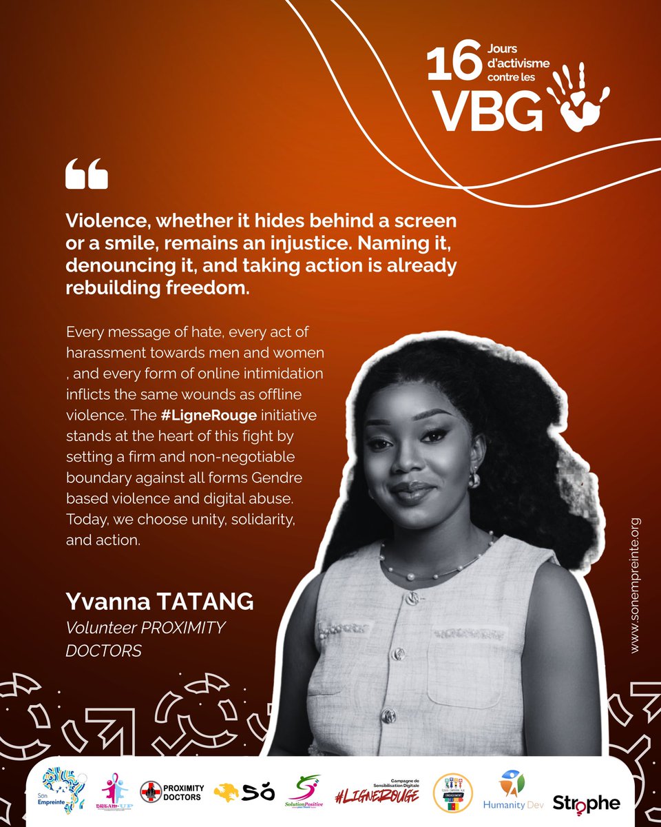 “Violence, whether it hides behind a screen or a smile, remains an injustice. Naming it, denouncing it, and taking action is already rebuilding freedom.”

For @YvannaTATANG, this isn’t just a sentence. It’s a conviction. A line she refuses to see crossed.