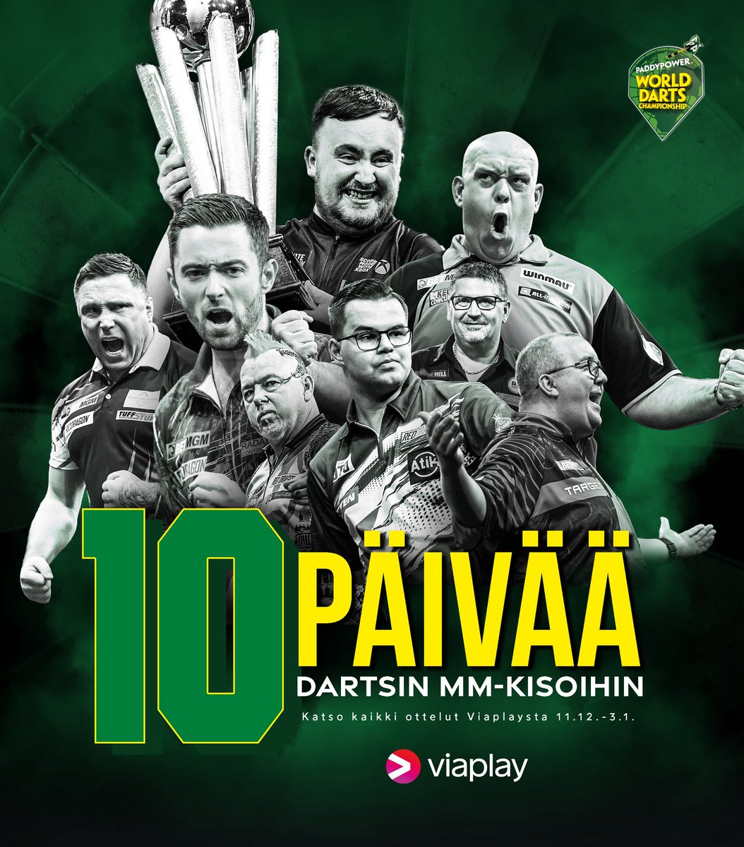 KYMMENEN PÄIVÄÄ DARTSIN MM-KISOIHIN!😍🎯

Kuka vie miljoonan punnan pääpalkinnon ja maailmanmestaruustittelin?

Viaplay näyttää kaikki pelit 11.12-.3.1.

#Dartsfi