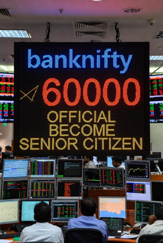 rachitpjain's tweet image. BankNifty officially becomes a Senior Citizen !
