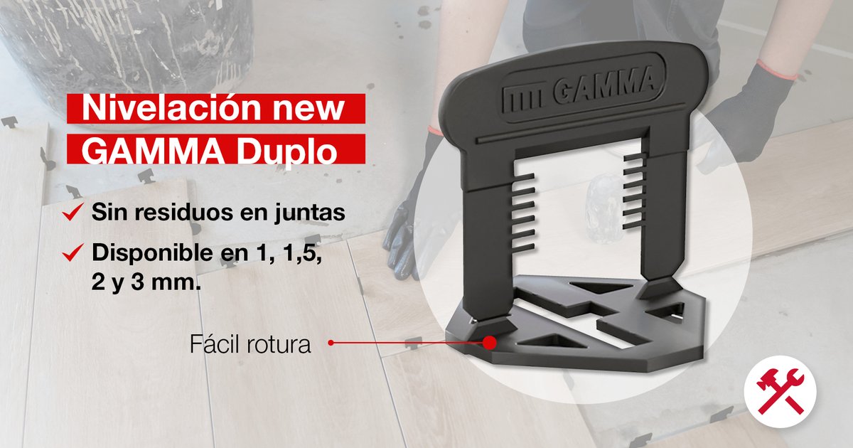 📐 ¿Buscas precisión en cada #proyecto? La New GAMMA Duplo es tu aliada para una #nivelación perfecta.

✔ Sin residuos en juntas.
✔ Fácil rotura para agilizar el trabajo.
✔ Disponible en 1, 1.5, 2 y 3 mm.

👉 Dale a tus suelos el acabado que merecen.
Encuéntralo aquí en GAMMA.