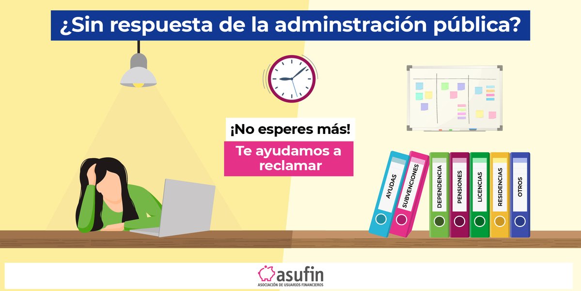 ⏳ ¿La Administración Pública se retrasó en darte lo que te correspondía?
Puedes reclamar una compensación por los costes y las molestias de haber esperado tanto.
No esperes más. En ASUFIN te ayudamos📩
👉 bit.ly/3RdvZhd
¡ #Reclama con nosotros y recupera tu dinero!