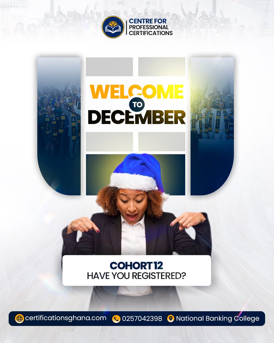 cpcghana_'s tweet image. Happy new month! 

From the Centre for Professional Certifications, we&apos;re excited to welcome you to December! 

Cohort 12 of the Certified Management Professional (CMP) program has just kicked off! Have you registered yet? 

Contact us today to secure your spot!  #CPC  #NewMonth