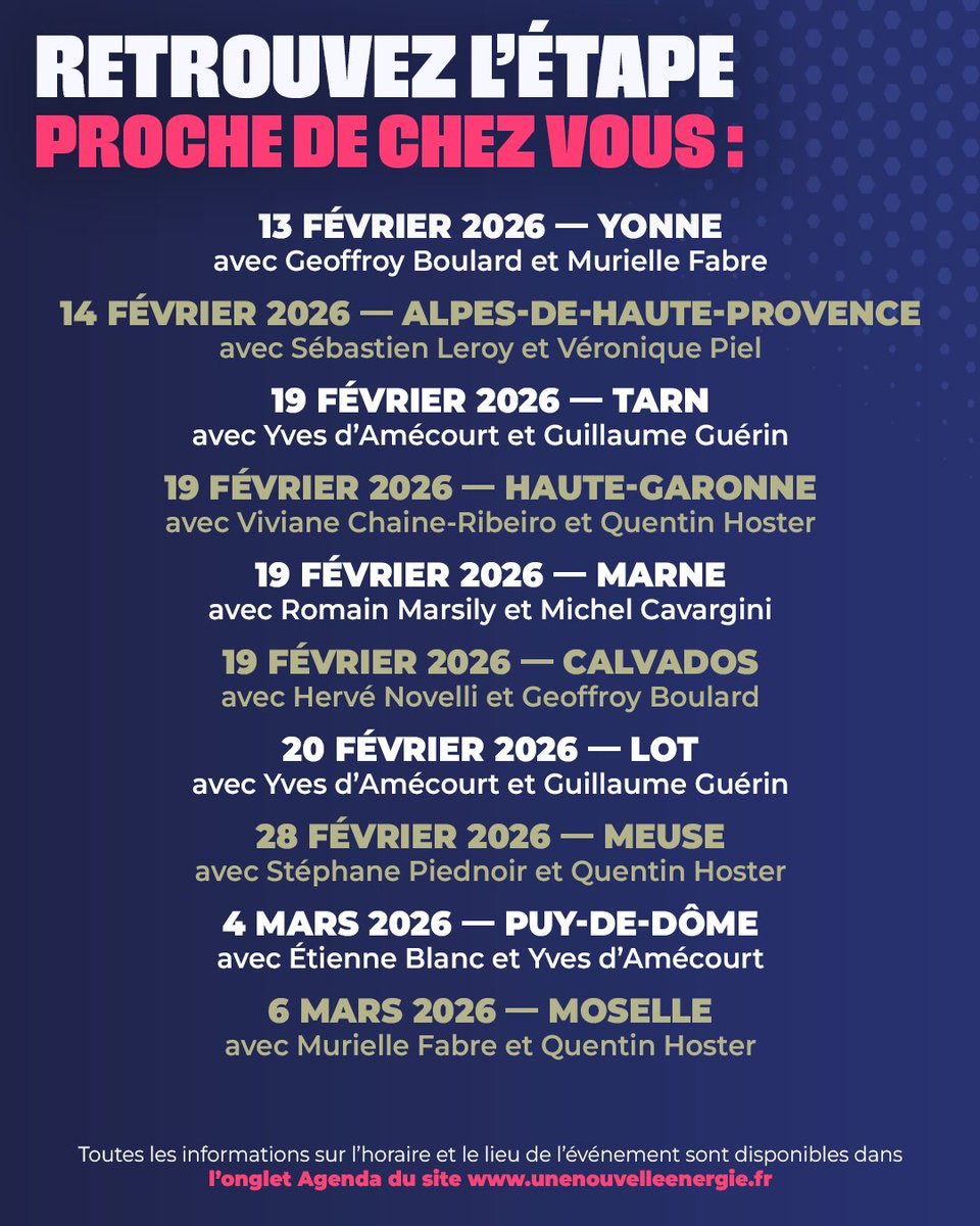 Nouv_Energie's tweet image. 🇫🇷 Le Tour de France Nouvelle Énergie !

Nous venons à votre rencontre : découvrez les 32 premières dates de la grande tournée Nouvelle Énergie.

À chaque étape, un duo d’élus, de porte-voix ou de membres de l’équipe dirigeante viendra présenter et partager le projet libéral,…