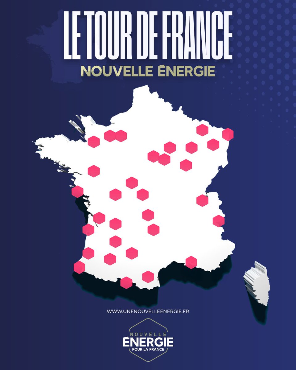 Nouv_Energie's tweet image. 🇫🇷 Le Tour de France Nouvelle Énergie !

Nous venons à votre rencontre : découvrez les 32 premières dates de la grande tournée Nouvelle Énergie.

À chaque étape, un duo d’élus, de porte-voix ou de membres de l’équipe dirigeante viendra présenter et partager le projet libéral,…