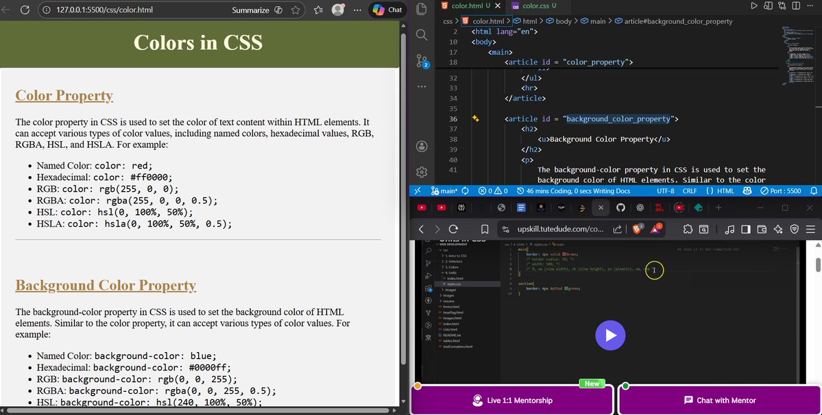 Gagan_singh2486's tweet image. Full-stack journey update! 🚀
Starting again from basics + building projects side-by-side.
✔️ Completed HTML with a small approved project
🎨 Today: Learned CSS color properties (RGB, HEX, HSL, etc.) #WebDev #FullStackJourney #LearningToCode #CSS #HTML #TechJourney #BuildInPublic