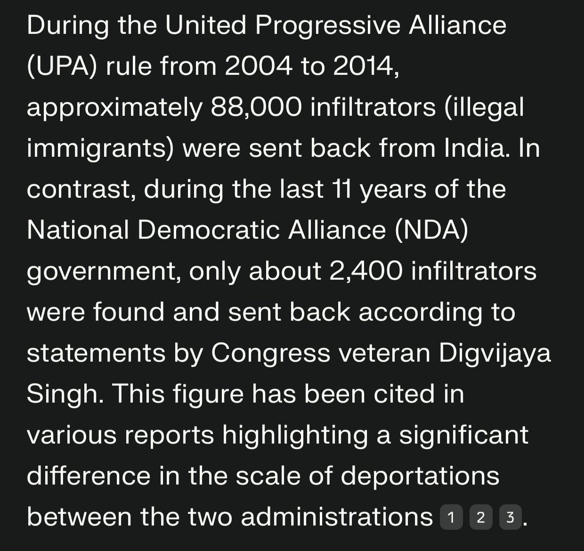 During the Rule of UPA Illegal Immigrants sent were around 85,000
And During NDA it is around 3,000

And after conducting SIR still the Home Minister of this country and ECI were unable to answer how many illegal immigrants were deported...
Now who is Ghuspetiyan ka Bhaijaan...