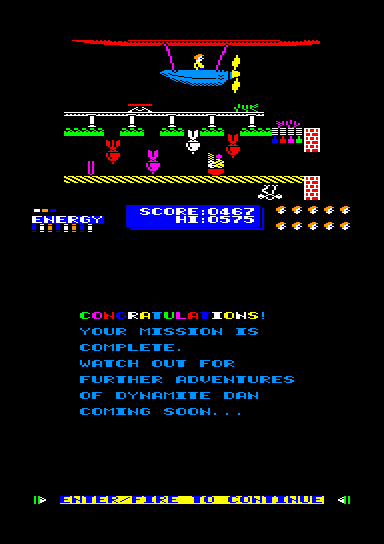 CPCGAMINGDEMOS's tweet image. Classic CPC game endings platformer Dynamite Dan published by Mirrorsoft in 1985 #amstradcpc #8bitart #pixels #8bit #80s #nostalgia #computergames #videogames #gaming #games