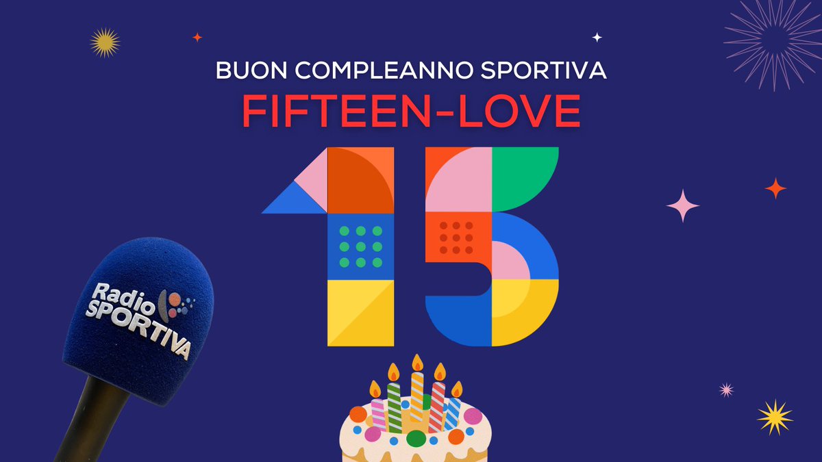 🎂 TANTI AUGURI Radio Sportiva! Oggi sono 15 anni!
🥳 Nasceva il 1 dicembre 2010 Radio Sportiva. Un'idea per raccontare le emozioni dello sport tutti i giorni, a tutte le ore con dirette, commenti, interviste e opinioni. E oggi sono 15 anni di amore per lo sport!