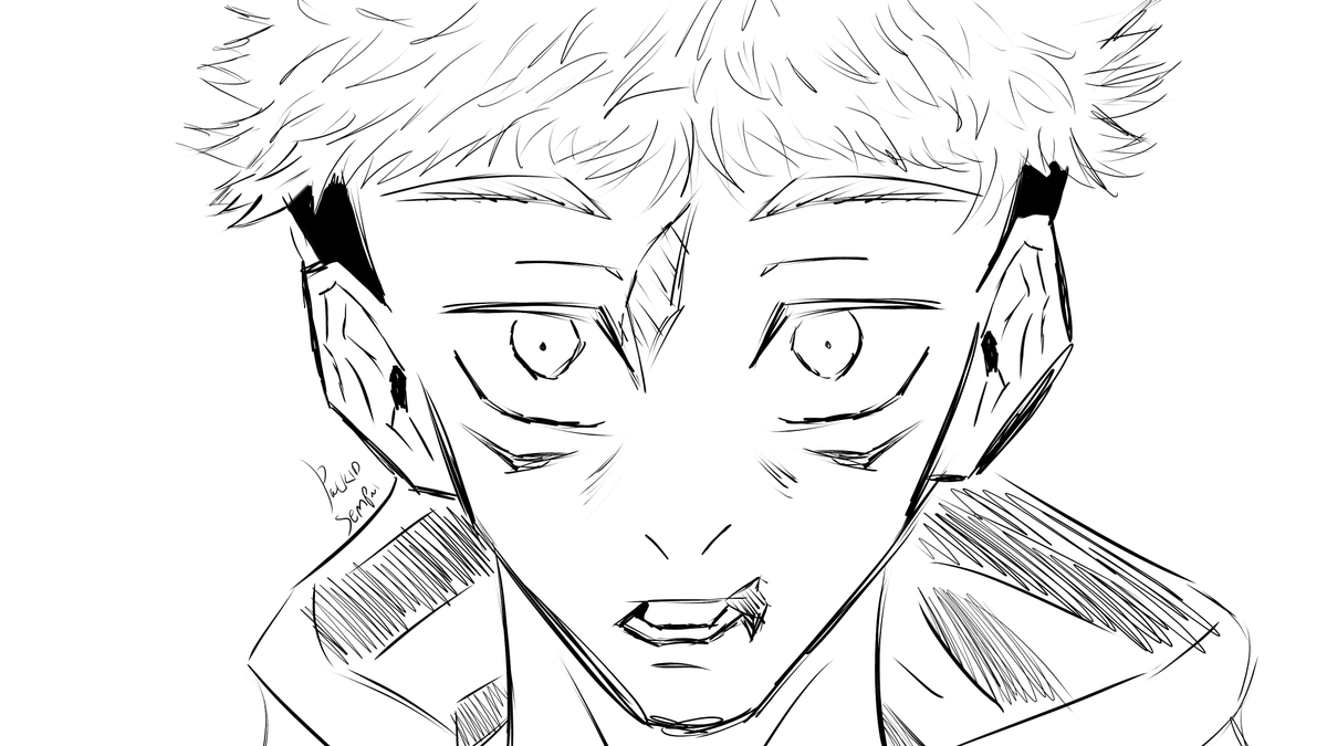 PackidSempai's tweet photo. yuji sketch #jjk https://t.co/ecHq0dKHLn