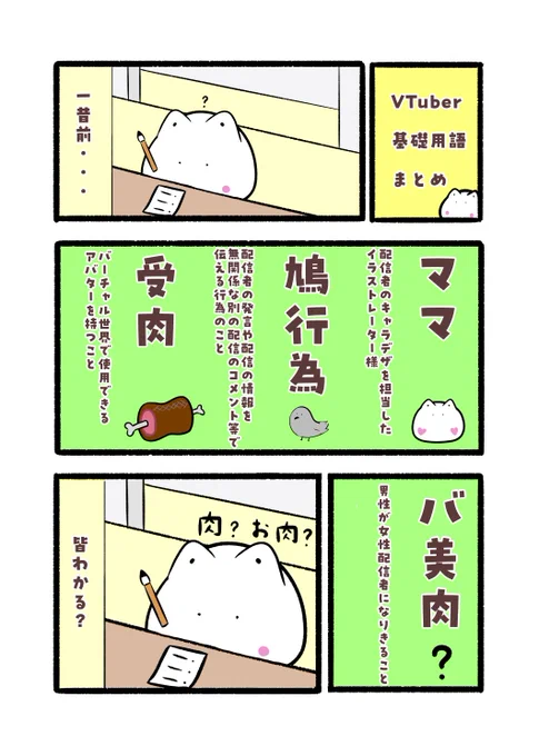 #餅猫1日1絵
96日目
VTuber基礎用語まとめ

#漫画が読めるハッシュタグ 