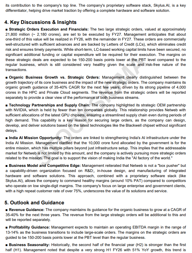 myAlerts_in's tweet image. #NETWEB #NETWEBQ2 Netweb Technologies Ltd Q2FY26 Earnings Concall Summary