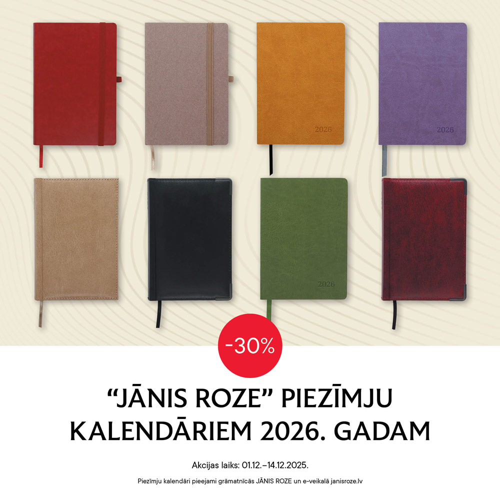 Jauns gads, jauni plāni un vēlme saprast un atcerēties, kad un kas notiek! Neapjukt darbu gūzmā, pasākumu izvēlē un sporta aktivitāšu laikos! Lai talkā nāk piezīmju kalendārs JĀNIS ROZE 2026. gadam! Līdz 14. decembrim piezīmju kalendāriem 30% atlaide: shorturl.at/VDO44