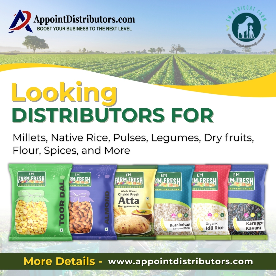 SnehaSingh3111's tweet image. Looking #Distributors #Wholesalers for Premium #Millets #Rice #Pulses #Legumes #DryFruits #Flour #Spices

Brand - Em Agri Goat Farm
Details - appointdistributors.com/em-agri-goat-f…

★ Higher Profit Margins

#Food #FmcgProduct #Bulkbuyers #Dealers #Suppliers #B2B #Business #AppointDistributors