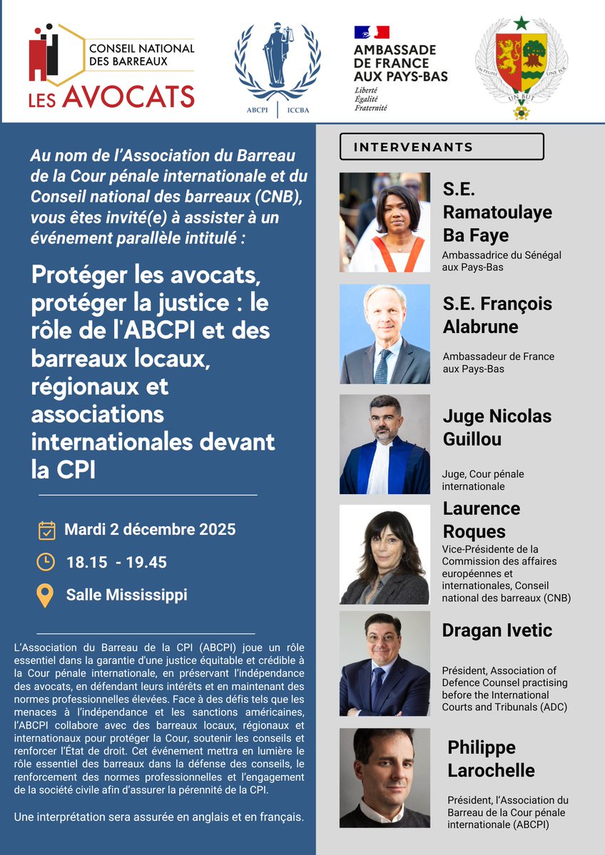 ICCBA_ABCPI's tweet image. The ICCBA will be holding a side event at the ASP tomorrow / L’ABCPI organisera un événement parallèle à l’AEP demain.

Attendance is limited to #ASP24 accredited participants / Accès réservé aux participants accrédités pour l’AEP24.