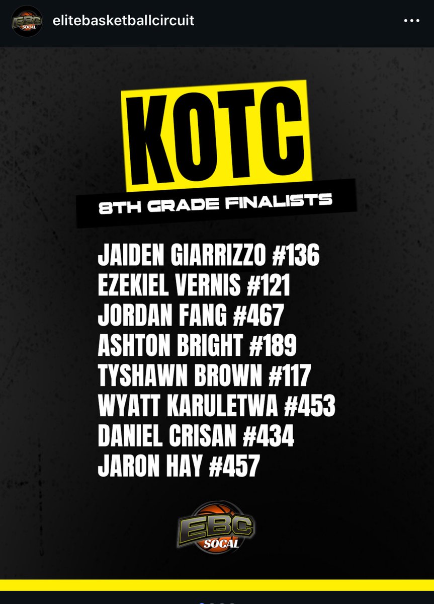 jordanffang's tweet image. King of the Court 8th Grade Finalists 👑 #EBCSoCal #elitebasketballcircuit @EBC_Camps