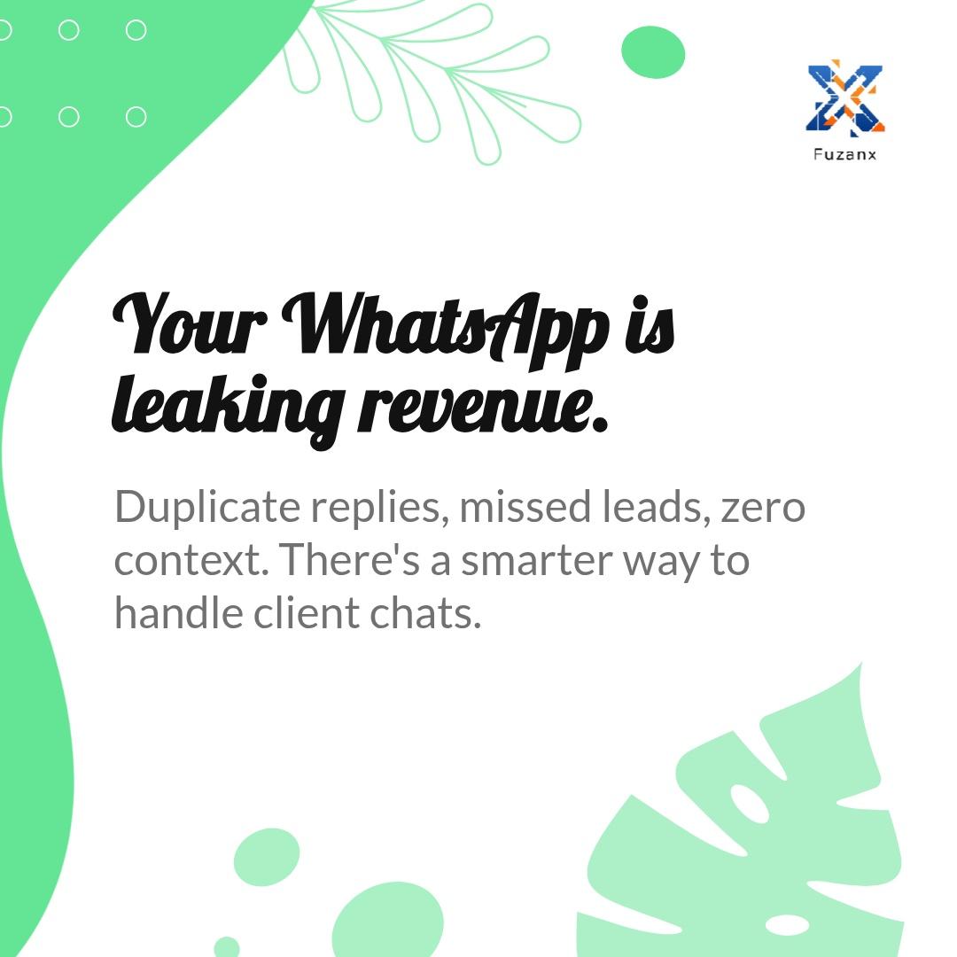 fuzanx's tweet image. Drowning in client messages?
Sophia fixed hers with Fuzanx + WhatsApp API: CRM sync, team inbox, no-code bots, rich media. Book a demo today. Thoughts?

#fuzanx #WhatsAppAPI #DesignStudio #CustomerSuccess #NoCode #CRM #TeamInbox