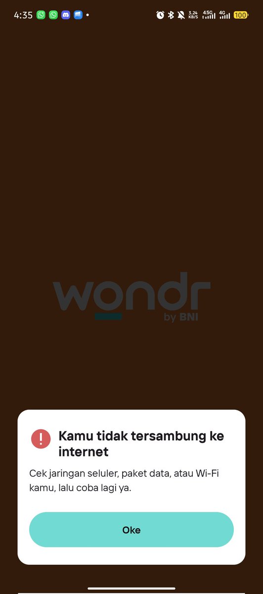 Jerrreee13's tweet photo. @BNI @BNICustomerCare uy min BNI... Wondr lu bermasalah nih dari pagi. Notifikasinya tidak memiliki koneksi internet mulu kalo dibuka... Padahal ada koneksinya... https://t.co/skEttOpUdd