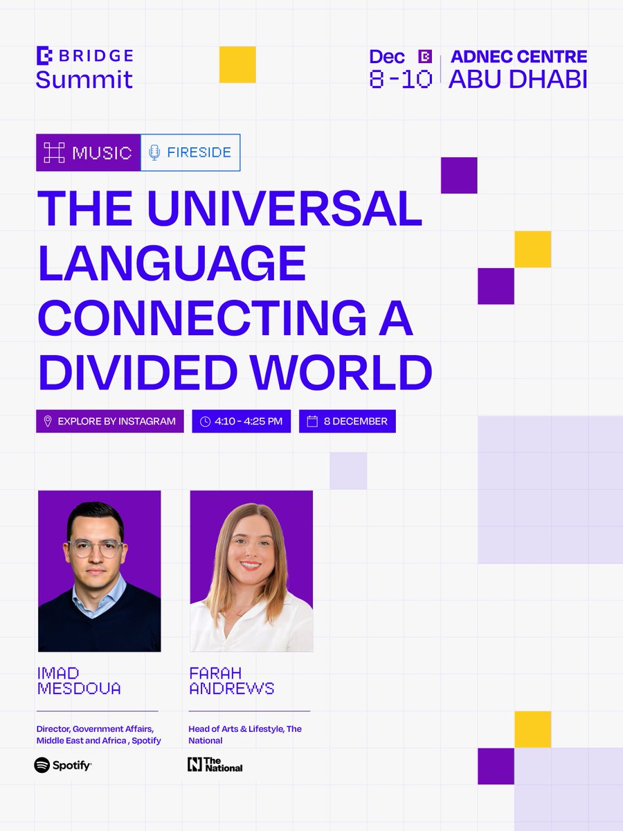 WMediaBridge's tweet image. Bridging global division with a universal rhythm.

This session explores how sound becomes story, how emotion fuels entire economies, and how artists act as cultural ambassadors in a fractured world. From data to digital platforms to live experiences, discover how music remains…