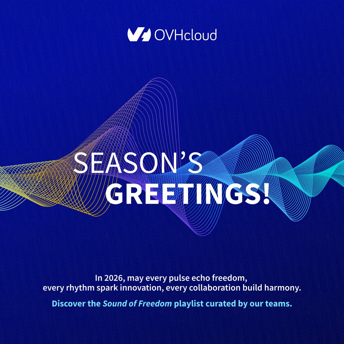 OVHcloudCareers's tweet image. As we enter the festive season, we wish everyone a joyful end of year. 🎊 

To celebrate, our #OVHcloud teams created “Sound of Freedom”, a playlist capturing our spirit. 

🎵 Tune in and enjoy the soundtrack of our community!
👉 youtube.com/playlist?list=…