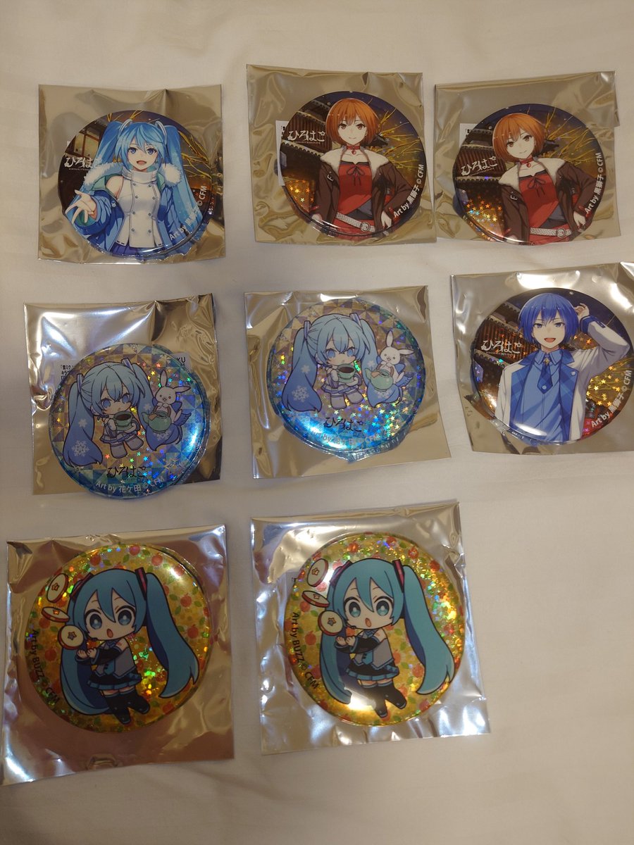 交換】ひろはこ冬、雪ミク×ひろはこ、缶バッジ、弘前 25-26 譲:ミク