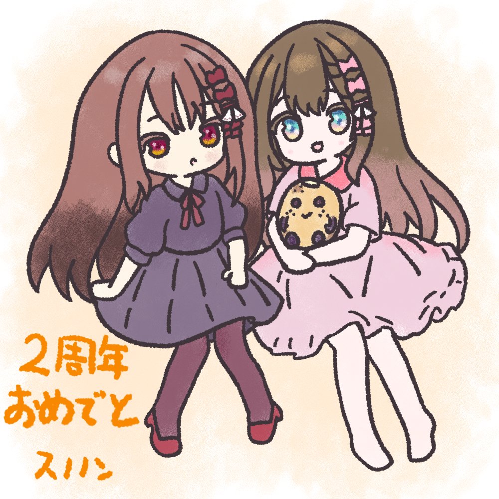 みぃ先輩、活動2周年おめでとう🎂 いつもの色鉛筆塗りイラストの