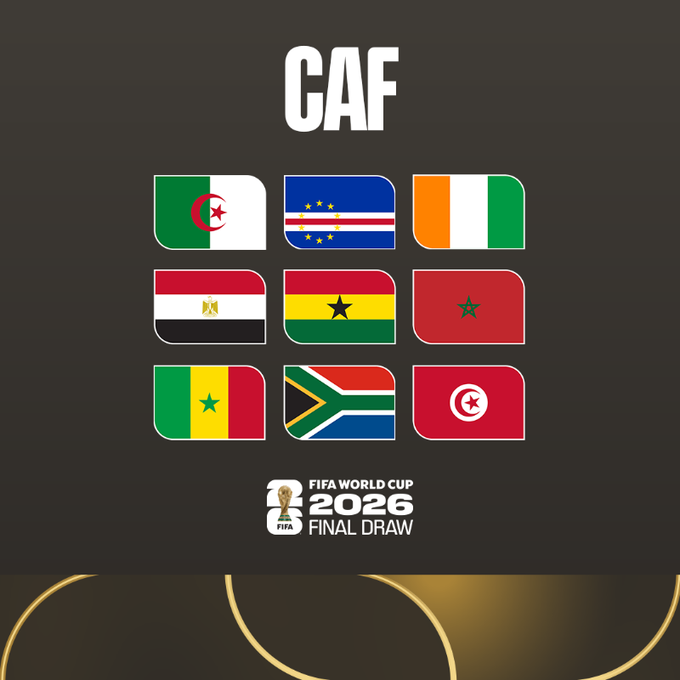 Les représentants africains 🌍✅

4 jours avant le Tirage au sort...⌛️
#FIFAWorldCup